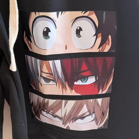 New Fashion News Black Anime Graphic Men's Shorts Sz Medium New - Picture 3 of 5